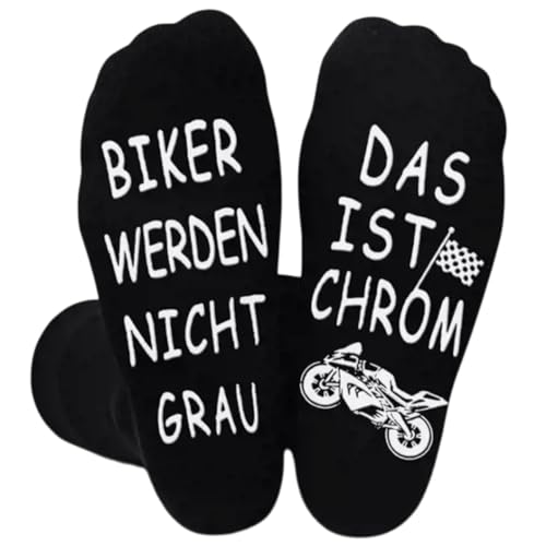 XLZJYIJ Motorrad Geschenke für Männer Lustige Socken, Geschenkideen für Motorradfahrer, Weihnachts Erntedankfest Vatertag 39-45 Baumwolle Socken Herren