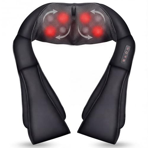 Nackenmassagegerät mit Wärme, Massagegerät 3D Deep Massage um Schmerzen am Hals,Rücken,Taille, Shiatsu Massagegerät Drei-stufige Intensitätseinstellung, Nackenmassage Geschenke für Frauen, Männer
