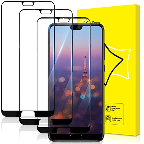 GiiYoon 3 Stück Panzer Schutz Glas für Huawei P20 Pro, HD Displayschutzfolie, Volle Abdeckung, 9H Härte, Anti-Kratzen, Anti-Bläschen