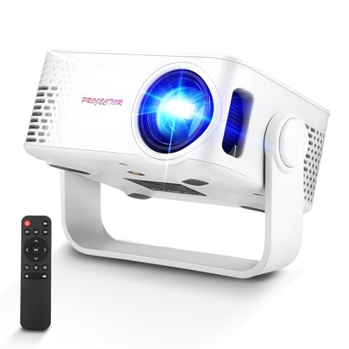 Mini Beamer Handy, Full HD 1080P Tragbarer Outdoor Projektor,Mini WiFi Bluetooth Projektor für iOS, Android, Windows, Heimkino Beamer Klein mit Elektronische Trapezkorrektur für Handy/TV Stick/USB