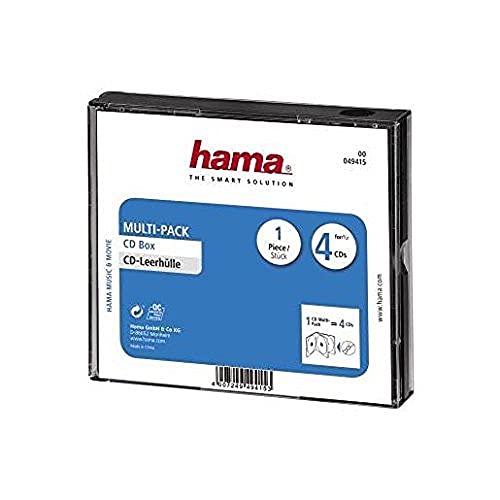 Hama CD-Leerhülle (für 4 CDs/DVDs/Blu-Rays, Multipack, 4in1, CD-Schutzhülle) schwarz, 00049415