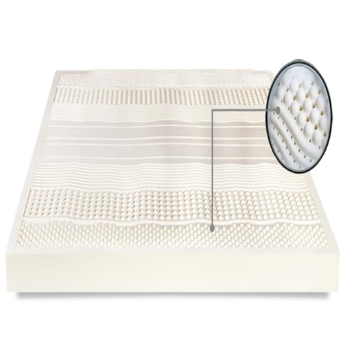 ARyako 100% Natur-Latex Matratze,Kompression Und Keine Verformung, Wabenporenbelüftung, Weich Und Bequem,Naturkautschuk Matratze,2in,140x200cm(55x79in)
