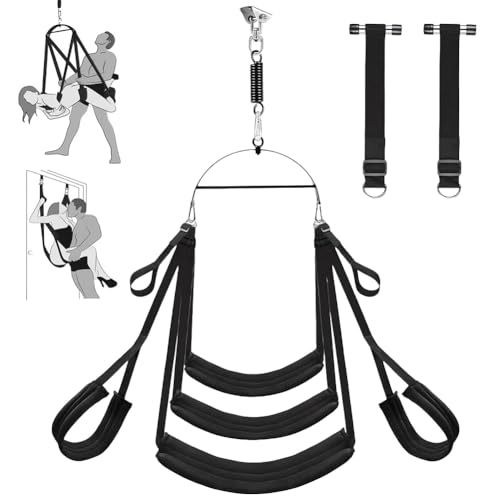 Roluck Liebesschaukel für Sex, Sexschaukel für Decke & Tür Hängen, Bequeme Sex Schaukel für Erwachsene mit Breites Sitzkissen, Robustes SM Bondage Set für Paare, Sex Swing bis zu 363 kg Belastbar