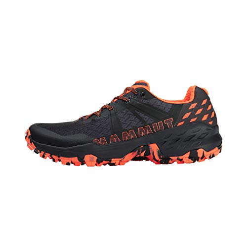 Mammut Sertig II Low Men | Wanderschuhe für Herren, Outdoor Sportschuhe, Leichte Bergschuhe, Schuhe für Hiking & Trekking, Freizeitschuhe für Sport | Black-Vibrant Orange, 8