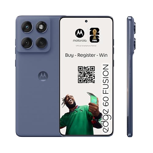 Motorola Edge 60 Fusion Smartphone (Robustes 6,67“-pOLED-Display Dank Corning Gorilla Glass 7i, widerstandsfähig, 50-MP-Kamera + Moto-AI, 8/256 GB, 5100 mAh) Pantone Slipstream + Handyhalterung