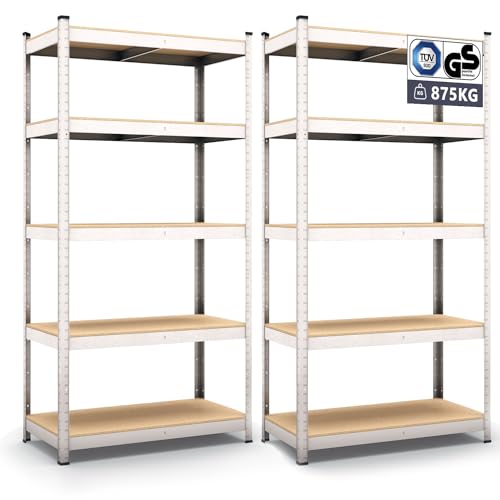 Panorama24 Belko Schwerlastregal 2er Set Lagerregal 180 x 90 x 40 cm, 2 Stück, Kellerregal, Steckregal, Werkstattregal belastbar bis 875kg