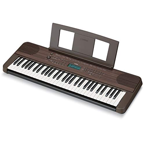Yamaha Digital Keyboard PSR-E360DW, dunkle Walnuss – Digitales Einsteiger-Keyboard mit 61 Tasten mit Anschlagdynamik – Portable Keyboard im vielseitigen Design für jeden Wohnraum