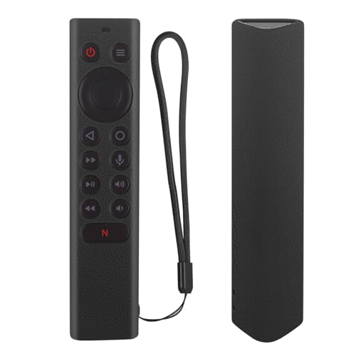 Silikon Schutzhülle kompatibel mit NVIDIA Shield TV Pro/4K HDR-Fernbedienung, rutschfest, stoßfest, hautfreundlich und waschbar mit Lanyard (Schwarz)