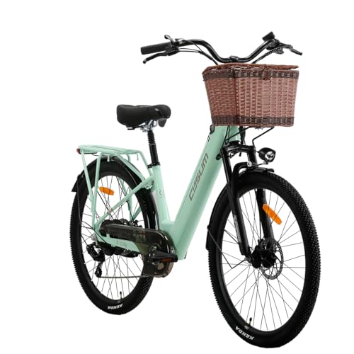 cysum X-City Elektrofahrrad für Erwachsene, 26 Zoll City Elektrofahrrad Damen Herren Lithium-Akku 48V 10.4Ah Motor 250W 25km/h Urban Commuter