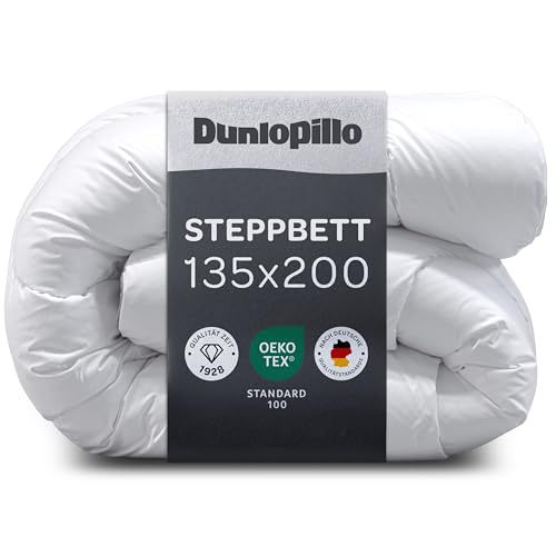 Dunlopillo Bettdecke 135x200 - Premium Ganzjahresdecke | Oeko-Tex Zertifiziert Decke für Allergiker | Winter Steppdecke, Decken, Duvet, Winterdecke, Bettdecken 135 x 200 cm