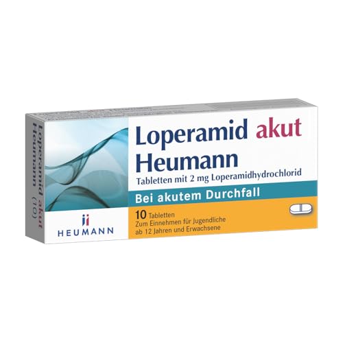 Loperamid akut Heumann: symptomatische Behandlung von akutem Durchfall mit 2mg Loperamidhydrochlorid, 10 Stück