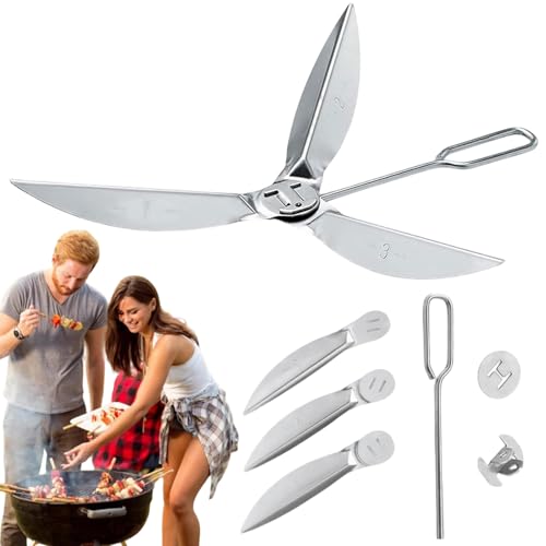 IUSOT 22-1/2 Zoll One-Touch Reinigungssystem Kit für Weber-Grill Ersatzteile, für Weber Kugelgrill 57 cm, Hitzebeständig und Robustes Design, Kompatibel mit Weber 7444 Weber Kugelgrills Ersatzteile