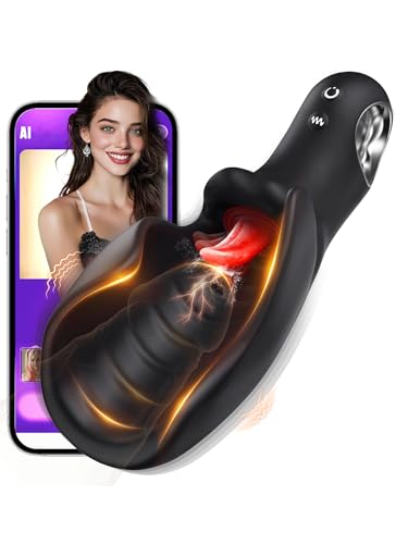 Sex Spielzeug für die Männer Masturbator, Zungenlecken Flattern Masturbatoren Vibrator, Upgraded Flügeldesign Vibratorensets Masturbieren für Männer Paare Sex Toys mit 10x10 Modi & APP Reif Glanvoo