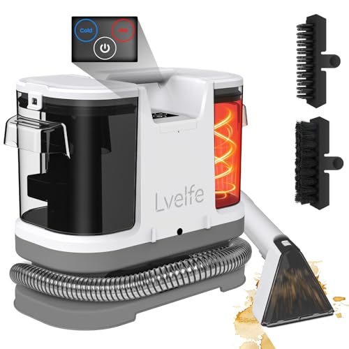 PlayDen Polsterreiniger Gerät Nasssauger Waschsauger, 450W Waschsauger Teppichreiniger, 12Kpa Polsterreiniger Gerät Mit Tierhaarbürste für Sofa, Teppich, Polster Autositze und Treppen (Weiß)