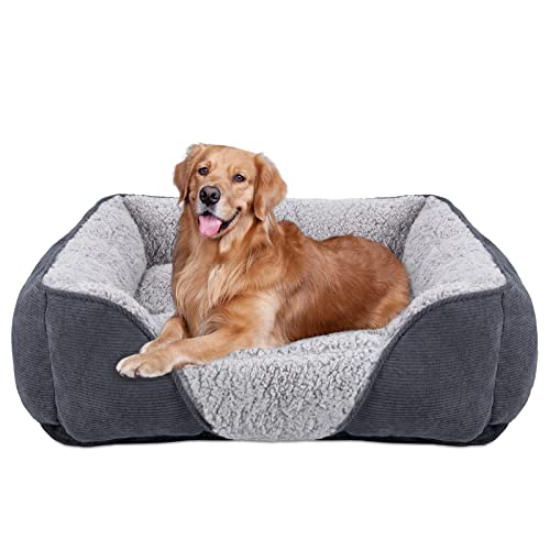 JOEJOY Hundebett Mittelgroße Hunde, Hundekorb Waschbar, Flauschig HundeköRbchen, rutschfest Hundebetten, PlüSch Hundesofa für Hunde und Katzen, 76×61×23 cm