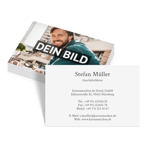 Individuelle Foto Visitenkarten von 100 bis 2.500 Stück personalisiert 