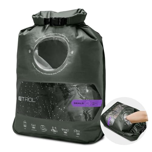 ETROL Tragbare Waschmaschine mit Waschbeutel, leichte Handwaschmaschine für Reisen, Camping, Wäsche, Babykleidung, nicht elektrisch, mit Wasserablauf und Fach unten – Grün, XL