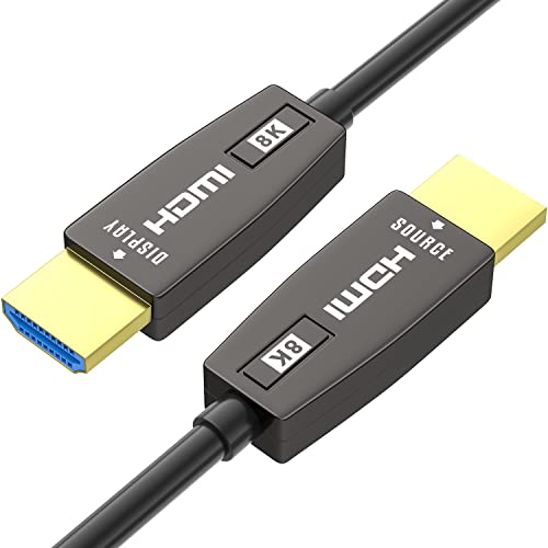Dikuolink 8K HDMI 2.1 Glasfaserkabel, 2.5 m, 4K, 120 Hz, 8K, 60 Hz, Ultra High Speed, 48 Gbit/s, HDR eARC HDCP2.3, dünn, flexibel für RTX3080/3090, Xbox Series X, PS4/5, LG C9/CX, TCL, Sony