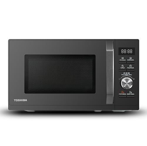 Toshiba MW3-AG20PE(BK) Mikrowellen mit Grill 20L 3-in-1 Mikrowellenherd, Chef-Abtauung, Mikrowelle, Grill, Kombi, 5 Leistungsstufen, 8 Automatikprogrammen, Einfacher Reinigung, Schwarz