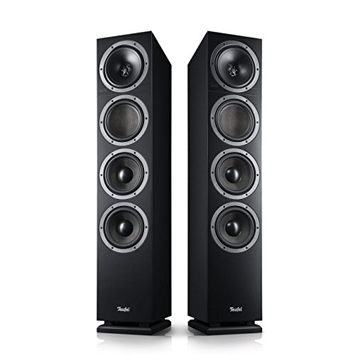 Teufel Theater 500 - HiFi-Stereo-Standlautsprecher Paar, 3-Wege-System, Downfiring Bassreflexsystem, Premium Sound, gleichen Klang an jeder Hörposition - schwarz
