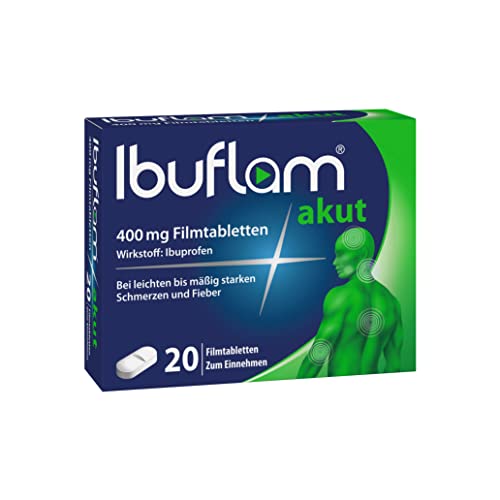 Ibuflam® akut 400 mg Filmtabletten - Schnelle Schmerzlinderung und Fiebersenkung mit Ibuprofen - 20 Stk.
