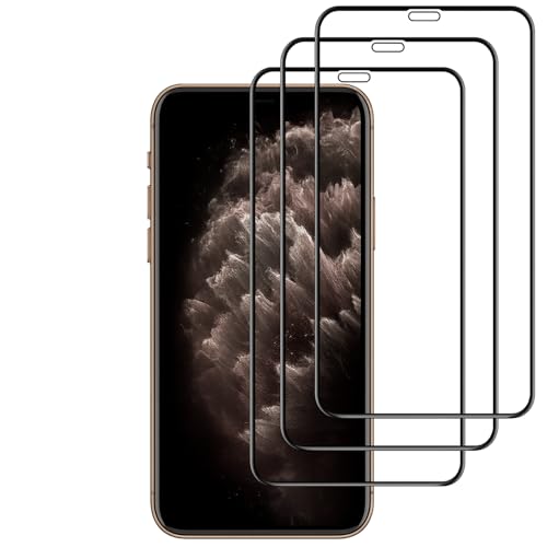 3 Stück Schutz Gehärtetem Glas Tempered Glass für iPhone 11 Pro Max, iPhone XS Max, Screen Schutzfolie Displayschutz Folie Anti Kratzen 9H Härte Displayschutzfolie 6,5 Zoll Schwarzer Rand Fest Klar