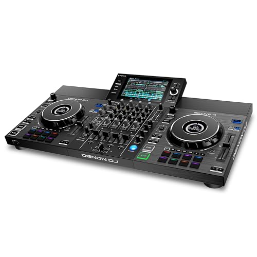 Denon DJ SC LIVE 4 Standalone DJ Controller with Stem Separation on 4 Decks, WiFi Streaming, Internal Speakers, Serato DJ and Virtual DJ Compatible