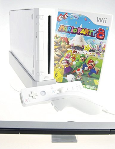Nintendo Wii Konsole in weiss mit Mario Party 8