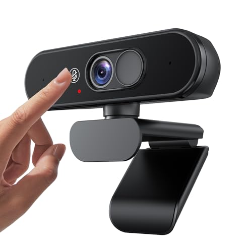 Aurolumiz 1080P FHD Webcam mit Dualem Privacy-Schutz (Stummschaltung & Abdeckung), Kristallklarem Mikrofon, Natürlicher Bildqualität, Ausziehbarem Stativ,für PC, Laptop, Zoom, Teams, Windows, macOS.​