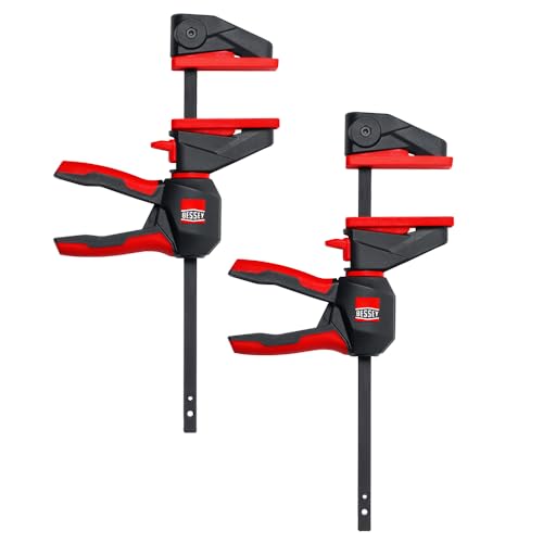 BESSEY Einhandzwinge mit drehbarem Griff EZ360S-11SET, Spannweite 110 mm Ausladung 40 mm, Spannkraft 40 Kg, Innovativer 360° Dreh-Mechanismus, ideal für Modellbau, Gewicht 0,23 Kg