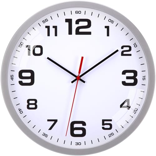 Warminn Wanduhr Ohne TickgeräUsche Lautlos Modern 30cm Quarz Groß Batterie Betriebene Wanduhr Einfach zu Lesen für Zimmer Zuhause KüChe Schlafzimmer Büro Schule