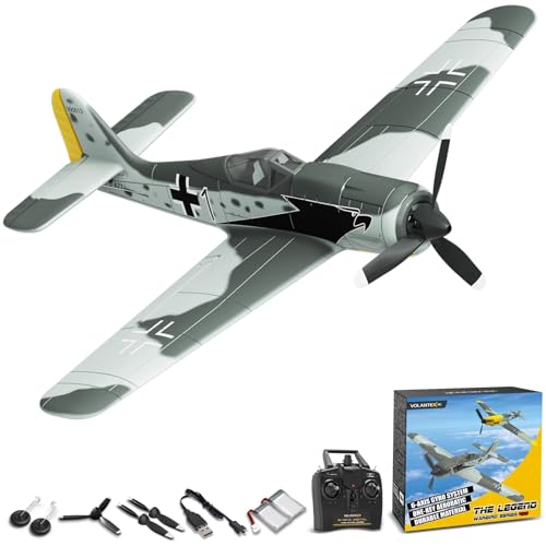 volantexrc FW190 Fighter RTF – 4-Kanal RC Flugzeug mit 2,4GHz Fernsteuerung, Gyro Stabilisierung & USB-Ladung – inkl. Akku & Sender – Modellflieger für Anfänge & Erwachsene