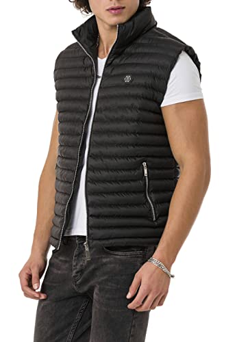 Redbridge Herren Weste mit Stehkragen Bubble Vest Schwarz M