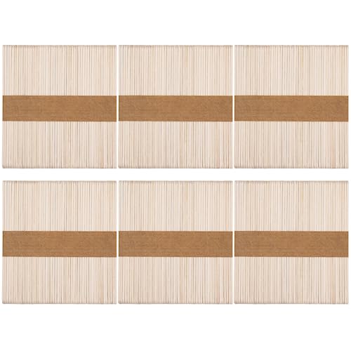 WISYOK 300 Stück Eisstiele Holz, Eisstäbchen Holzstäbchen, Holzstäbchen Zum Basteln, Holzstiele, Bastelstäbchen Holz, Holzspachtel DIY Handwerk-114 mm x 9 mm x 2 mm