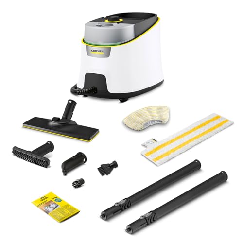 Kärcher Dampfreiniger SC 4 Deluxe, Dampfdruck: 4 bar, Aufheizzeit: 3 min., Fläche: ca. 130 m², Tank: 0,5 l + 1,3 l, inkl. Bodenreinigungsset EasyFix, Düsen, Mikrofaser-Überzug und Bürsten