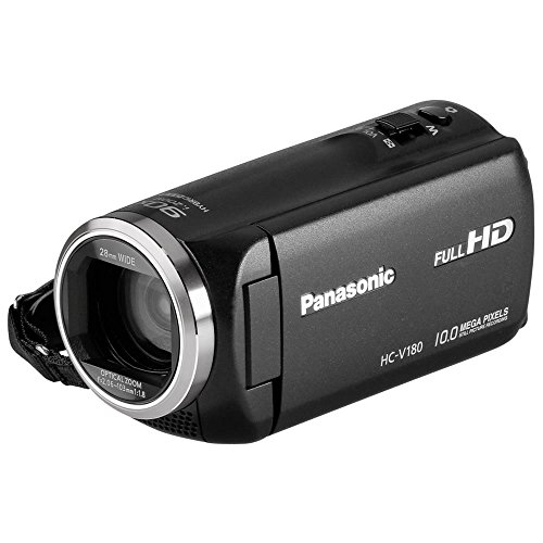 Panasonic HC-V180EG-K Full HD Camcorder (1/5, 8 Zoll Sensor, Full HD, 50x optischer Zoom, 28 mm Weitwinkel, opt. 5-Achsen Bildstabilisator Hybrid OIS+) schwarz