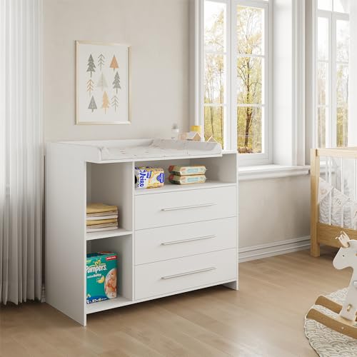 Vicco Wickelkommode Paula, Wickelaufsatz für die Kommode, Weiß, 110 x 93.5 cm mit Wickelaufsatz