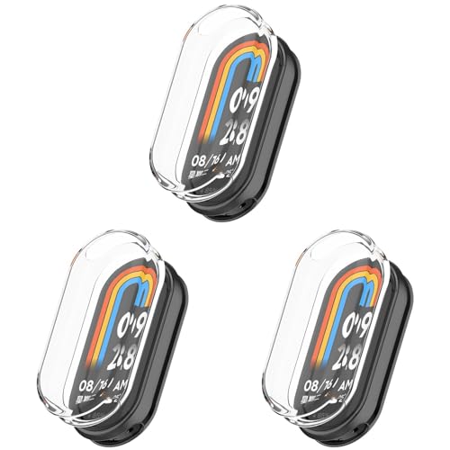 Hülle Kompatibel mit Xiaomi Smart Band 10 Schutzfolie Schutzhülle, 3 Stück Flexibles TPU Displayschutz Case Kratzfest Abdeckung Schutz Gehäuse für Xiaomi Mi Band 10 (Klar x 3)