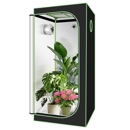 Daromigo Growzelt 80x80x180 cm – Indoor-Growzelt aus 600D Polyester, transparentem PVC-Fenster, Ideal für optimales Pflanzenwachstum, Grow-Tent für Verschiedene Umgebungen