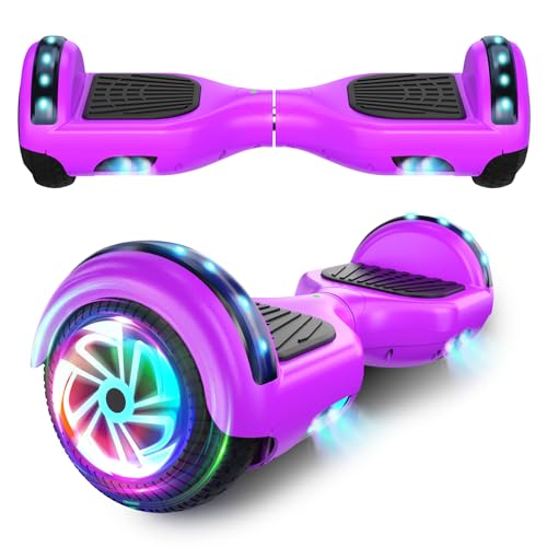 SISIGAD Hoverboard All-Terrain Zweirad-Selbstausgleichender Flash Wheel Elektroroller mit kabellosem Bluetooth-Lautsprecher
