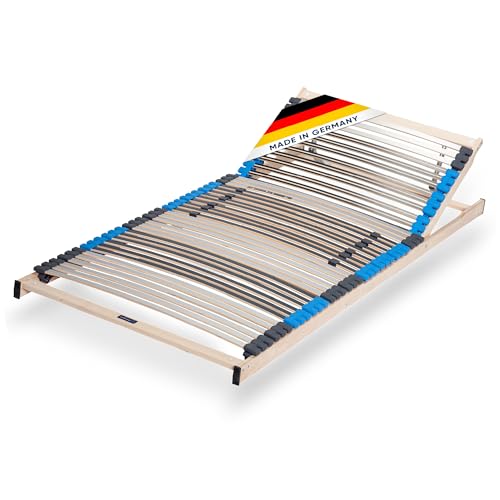 CubeSleep 7-Zonen Lattenrost Pure Eco K 42-Leisten | Kopfteil verstellbar | Federung mit Härteregulierung (90 x 200 cm)