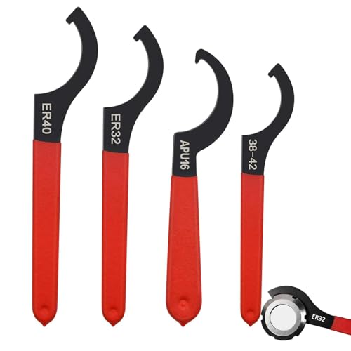 HXXWEUS Gewinde SchlüSsel, 4 Stück Haken SchlüSsel Werkzeug, Stoß Spanner SchraubenschlüSsel, Gewindefahrwerk Schraubenschlüssel Reparatur Entfernungswerkzeug, C-FöRmiger SchraubenschlüSsel