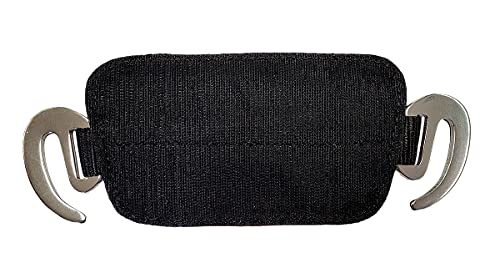 A&M Reitsport Klettbare Steigbügelaufhängung für baumlose Sättel, Grau/Schwarz, Edelstahl, Offene Steigbügelaufhängung, ca. 21cm breit, ca. 9,5cm lang