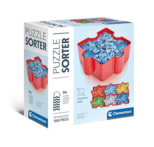Clementoni Puzzle-Sortierer - 6X stapelbare Sortierhilfe Schalen für Aufbewahrung, Organisation & Transport - Puzzle-Zubehör für Puzzle bis 1000 Teile, 37040