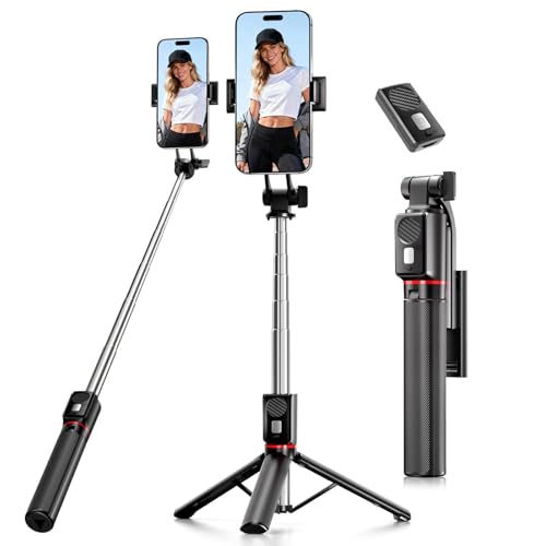 Selfie Stick & Hand -Stativ, 130cm Tragbares Stativ für Smartphone mit Drahtlos-Fernauslöser, Kompatibel mit iPhone/Android