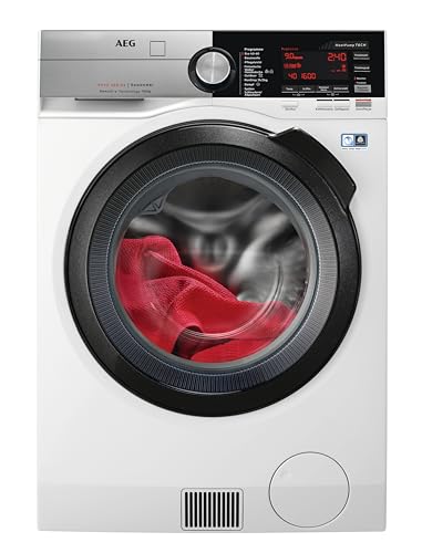 AEG Waschtrockner mit Wärmepumpe, 9 kg Waschen, 6 kg Trocknen, EEK C/A, Serie 9000 AbsoluteCare - Schonend Trocknen selbst Wolle & Seide, Dampf-Programm – Weniger Bügeln, 1600 U/min, L9WEF80690