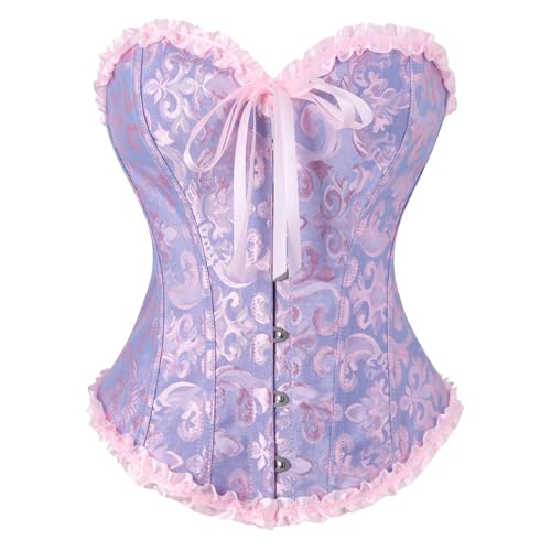 Generisch Korsett Damen - Bustier Corset Top für Frauen - Vollbrust Corsage Schnürkorsett Taillenformer Dessous
