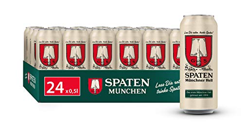 SPATEN Münchner Hell Dosenbier EINWEG, Helles Bier aus München (24 x 0.5 l)