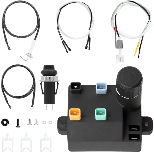 WELL GRILL 7643 Elektronischer Zünder Kit Ersatz für Weber Spirit 220 320 330 335 Serie Gasgrill, 69851 Piezozünder Elektrozünder Funkenzünder Druckknopf mit Drahtmanagement und Keramikschutz Zubehör