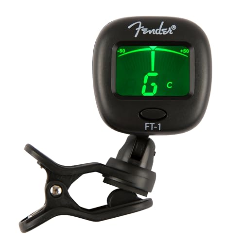 Fender FT-1 Pro Clip-Tuner Gen 1, Für E-Gitarren, Akustikgitarren & Bässe, Schwarz